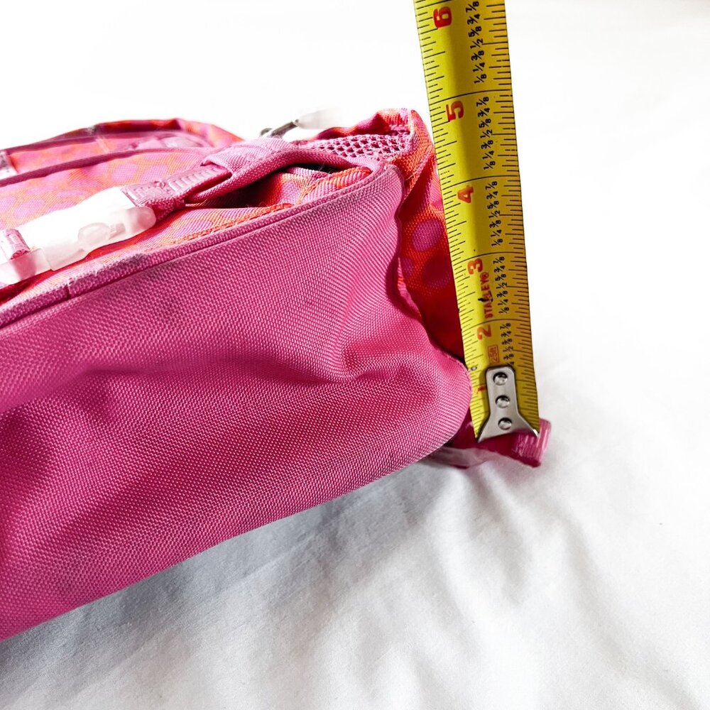 Pottery Barn Kids Mackenzie Small Pink Orange Dot Backpack School Bag - Picture 13 of 14